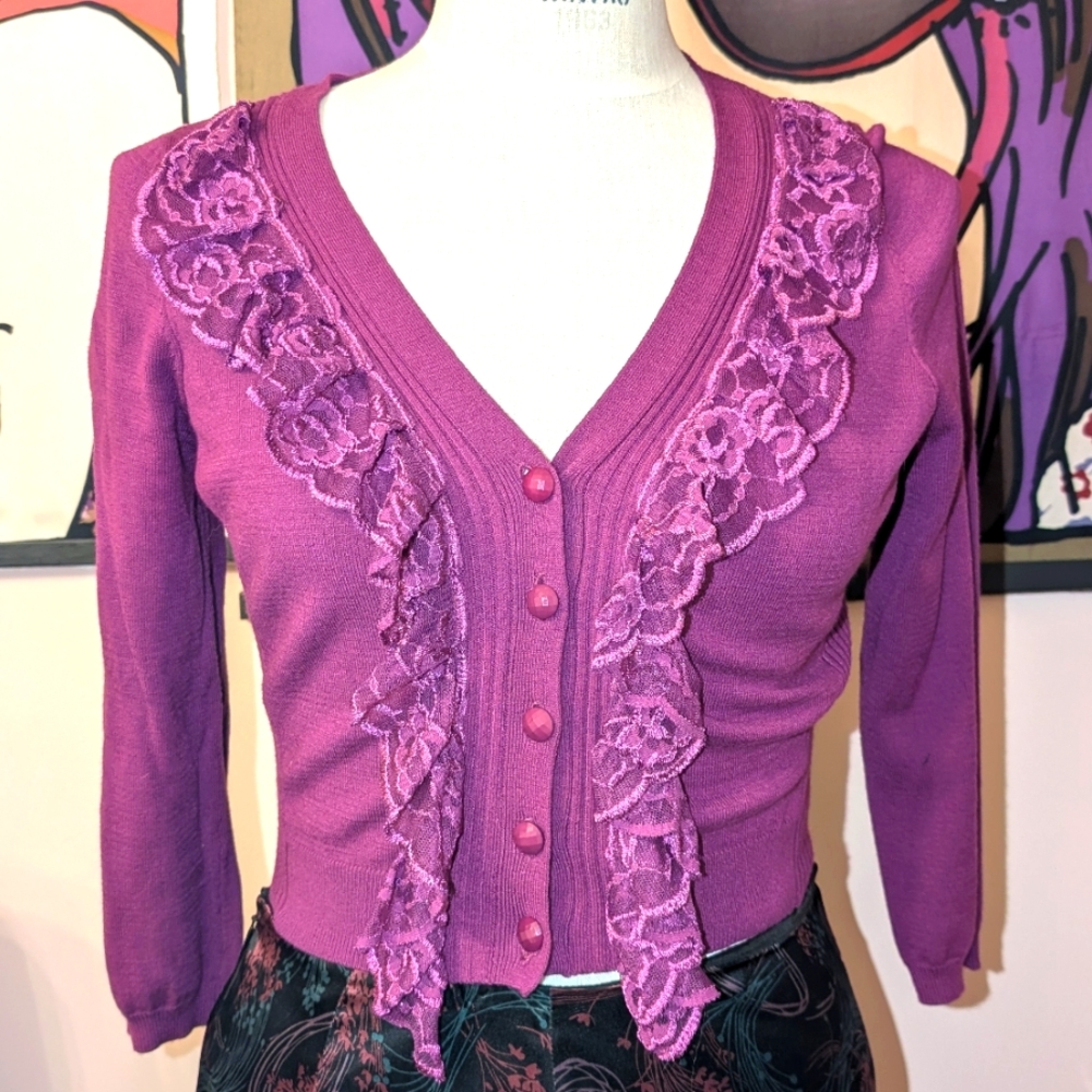 NWT Betsey Johnson cropped cardigan